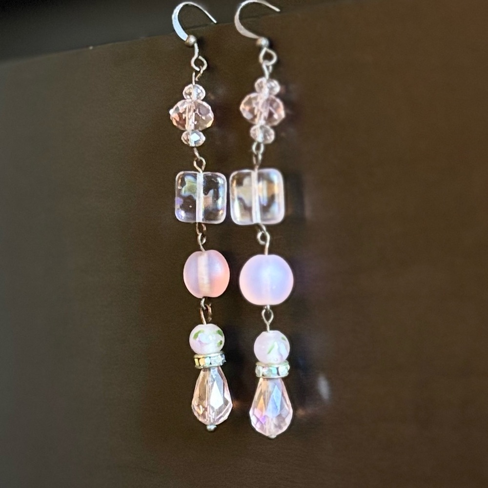 Elegant Pink Dangle Earrings
